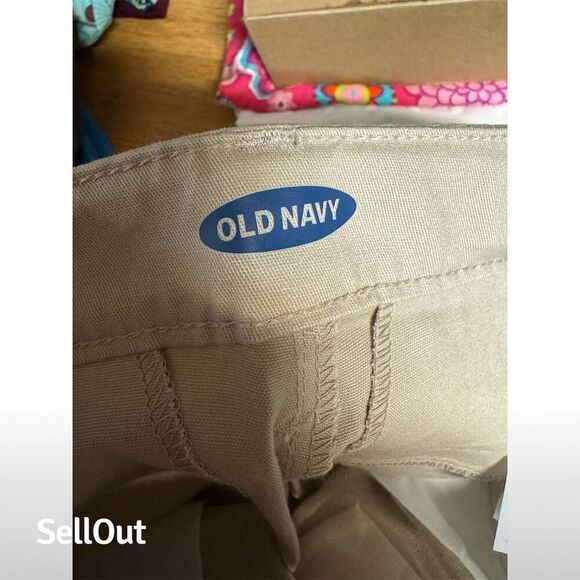 Old Navy Girls Khaki Chino Shorts Size 14 Adjustable Waist Summer - Picture 3 of 5